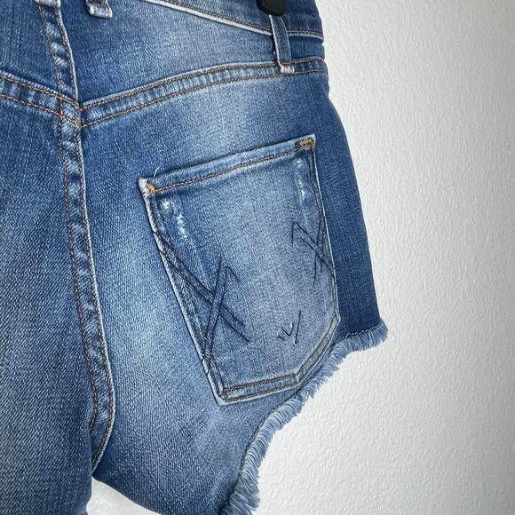 McGuire Womens Shorts Size 24 Denim Blue Cut Out Jean Dark Wash Casual - Picture 12 of 12